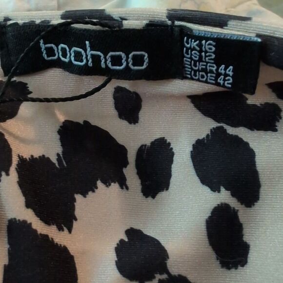 Boohoo Leopard High Waisted Bikini Brief Tube Top NWT Women's Size‎ 10/12 - Picture 7 of 9